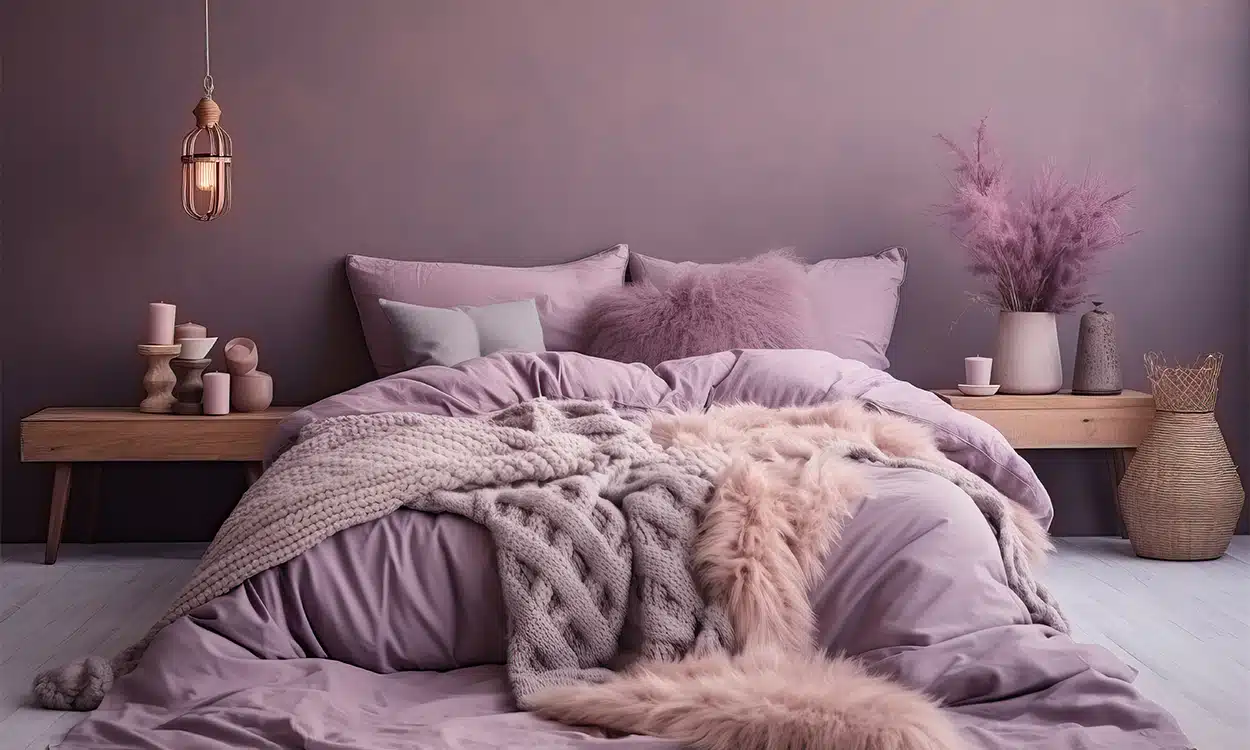 Décoration d'une chambre parentale ton pourpre